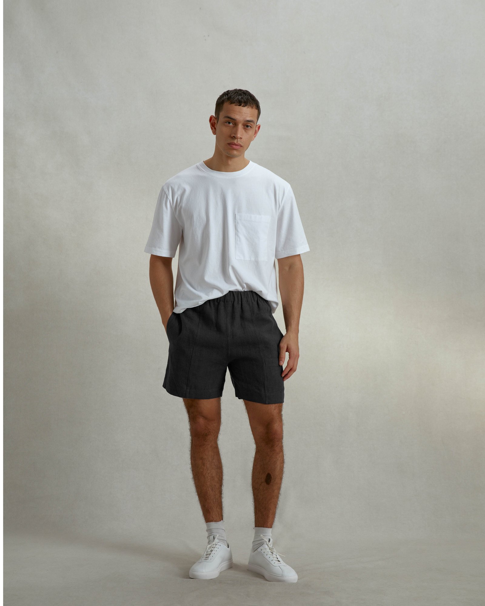 Organic Linen Pocket Shorts - Black