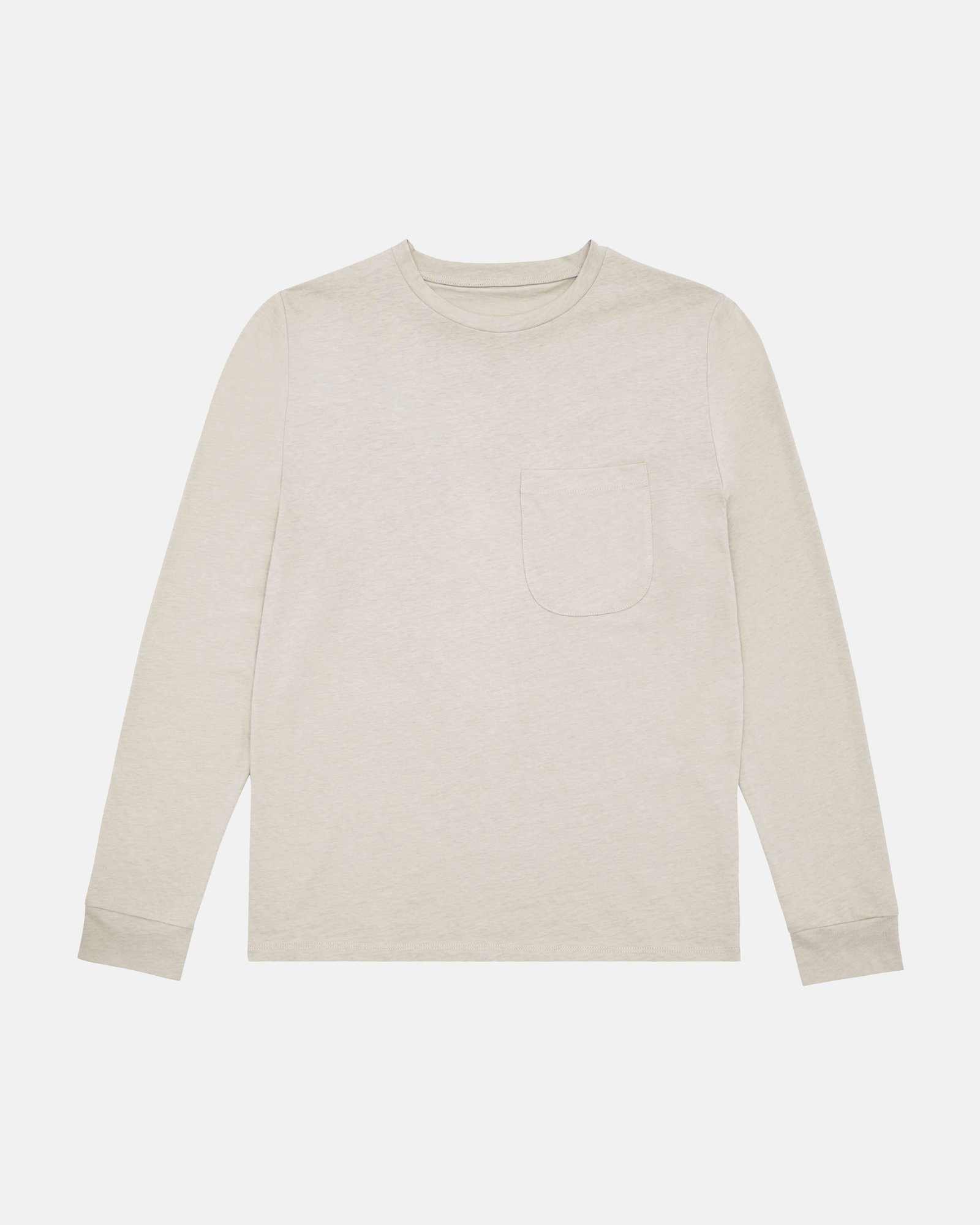 Recycled Cotton Long Sleeve Pocket T-Shirt - Oat